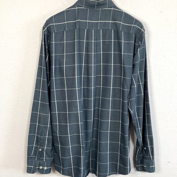 Penguin by Munsingwear Men Blue/White Plaid Pattern Polo Long Sleeve Size L - Picture 6 of 10